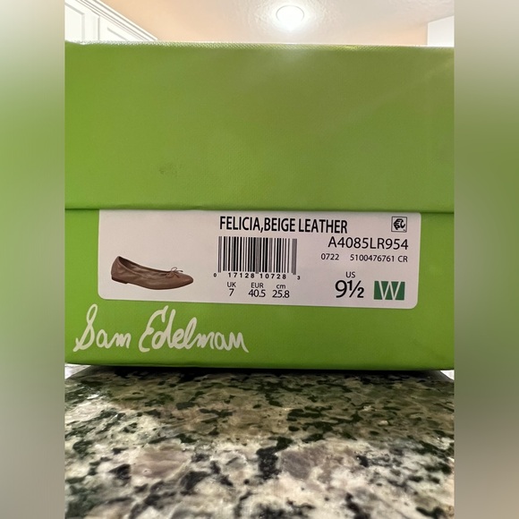 NIB FELICIA BEIGE LEATHER SIZE 9.5 WOMEN FLATS SAM EDELMAN - Picture 12 of 13